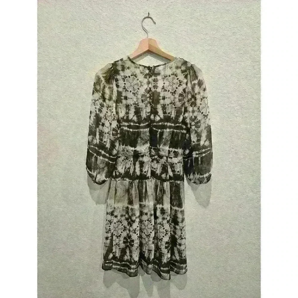 CALVIN KLEINTie-Dyed Maxi Dress. Size 2 Olive Green Tie Dye Fit & Flare Dress. - Picture 5 of 8